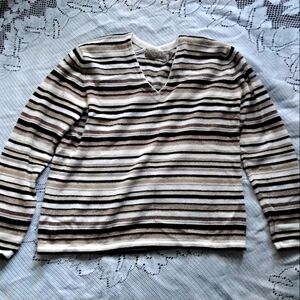 Sparkly striped lightweight long-sleeved sweater